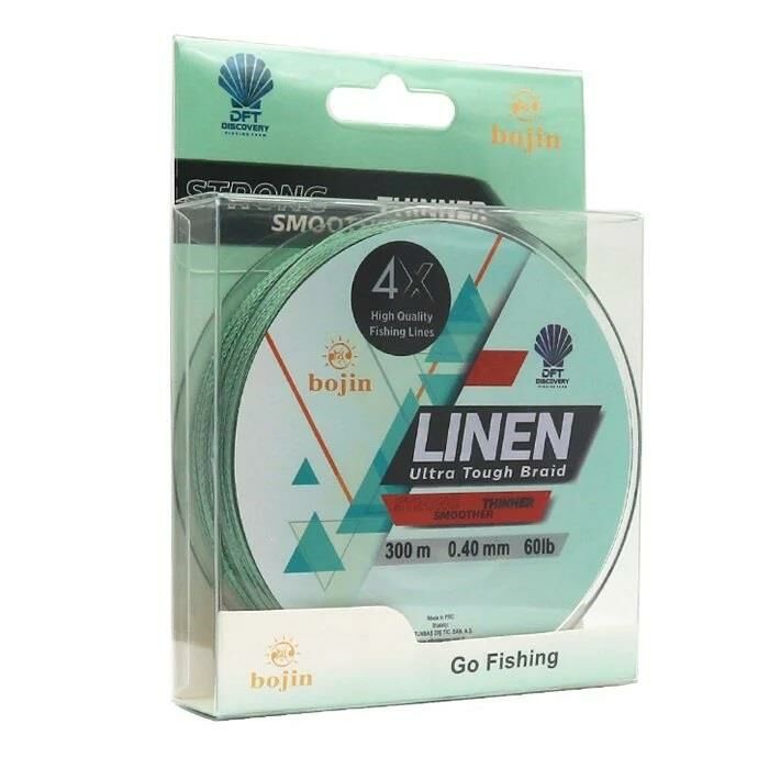 DFT Bojin 4X Linen İp Misina 0.40 mm  300 m  Yeşil