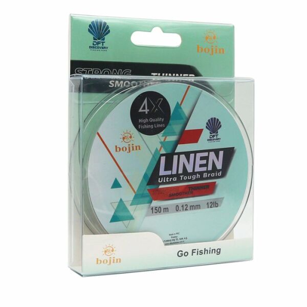 DFT Bojin 4X Linen İp Misina 0.12 mm  150 m  Yeşil