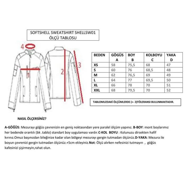 VAV SHELLSW-01 Softshell Sweatshırt Siyah XXL