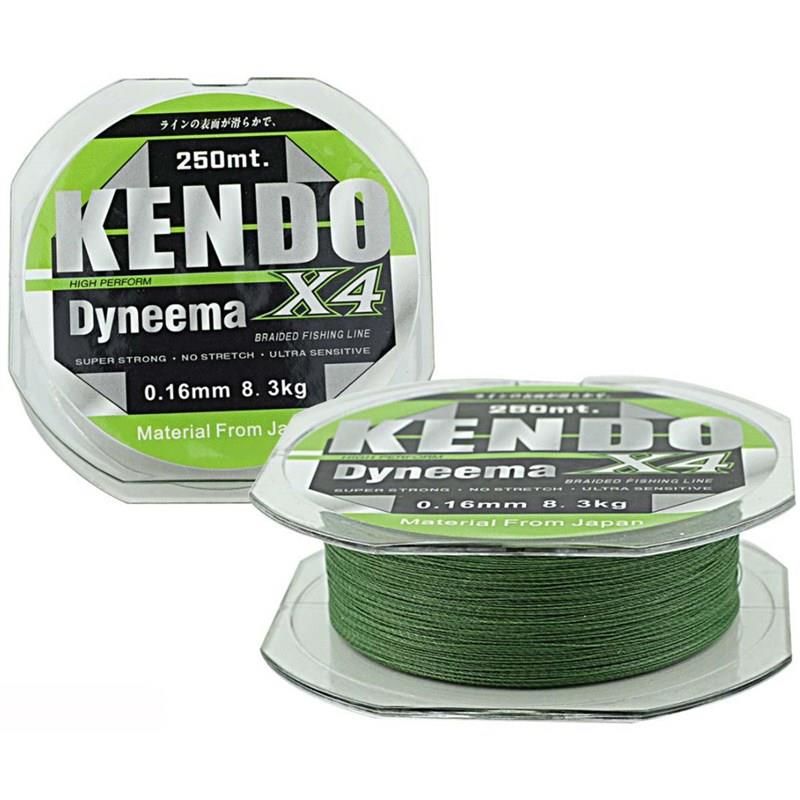 KENDO Dynema 4 Örgü 0,1mm 250Mt YENİ (Green)