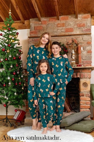 Baskı Detaylı Yeniyıl Çocuk Pijama Takımı Cossy by Aqua 24486