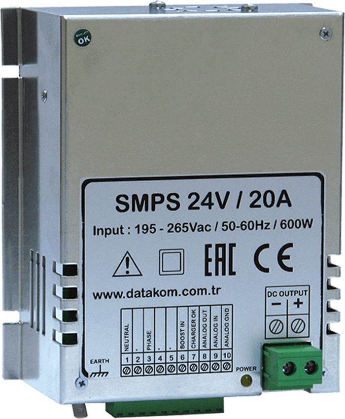 Datakom SMPS2420 Akü Şarj Cihazı  24V 20Amp