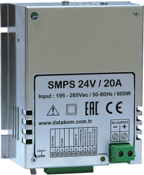 Datakom SMPS2420 Akü Şarj Cihazı  24V 20Amp