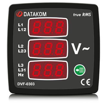 Datakom DVF-0303 72x72 Üç Faz Dijital Volt-Frekansmetre DA0303-72