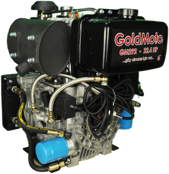 GoldMoto GM292F-G2 Dizel Motor 22.4 Hp Marşlı Krank Mili Konik Kısa