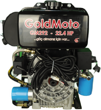 GoldMoto GM292F-G2 Dizel Motor 22.4 Hp Marşlı Krank Mili Konik Kısa
