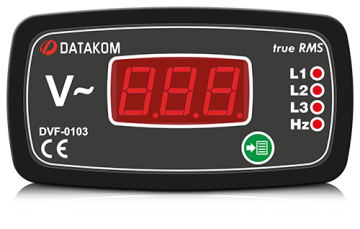 Datakom Üç Faz Dijital Volt-Frekansmetre 96x48 DVF0103-48