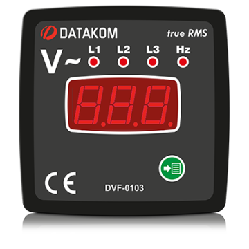 Datakom Üç Faz Dijital Volt-Frekansmetre 72x72 DVF0103-72
