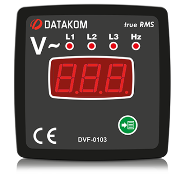 Datakom Üç Faz Dijital Volt-Frekansmetre 72x72 DVF0103-72