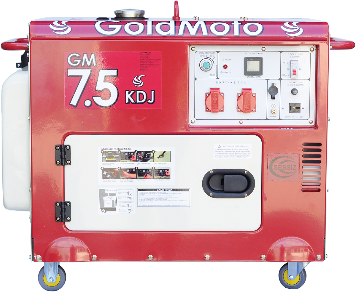 GoldMoto GM7.5KDJ Dizel Jeneratör 6.9Kva Monofaze Marşlı Kabinli
