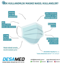 Desamed Maske 3 Katlı Meltblown Filtreli 50 Adet (ÜTS Kayıtlı) Tek Kutu - Siyah