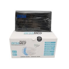 Desamed Maske 3 Katlı Meltblown Filtreli 50 Adet (ÜTS Kayıtlı) Tek Kutu - Siyah
