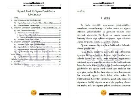 Kıymetli Evrak ve Sigorta Amfi 1-2 2. Dönem Part-5 (2020-2021)-DEÜ-Konu Anlatım Kitapçığı