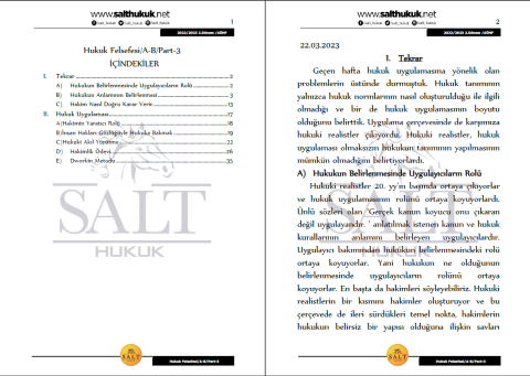 Hukuk Felsefesi AmfiA-B 2. Dönem Part-3 (2022-2023)-AÜHF-Konu Anlatım Kitapçığı