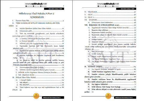 Milletler Özel Hukuku Amfi A 2. Dönem Part-2 (2022-2023)-AÜHF-Konu Anlatım Kitapçığı