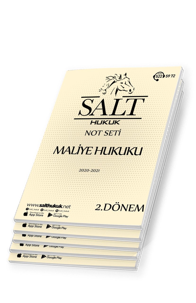 Maliye Hukuku 2. Dönem Not Seti (2020-2021)-KKÜ-Konu Anlatım Kitapçığı