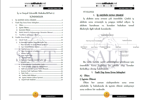 İş Ve Sosyal Güvenlik Hukuku Amfi B 2. Dönem Part-2 (2022-2023)-AÜHF-Konu Anlatım Kitapçığı