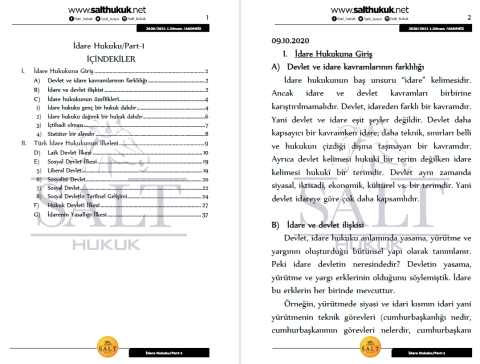 İdare Hukuku 1. Dönem Not Seti (2020-2021)-AKHF-Konu Anlatım Kitapçığı