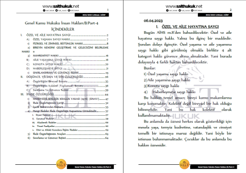 Genel Kamu İnsan Hak. Amfi B 2. Dönem Part-4 (2022-2023)-AÜHF-Konu Anlatım Kitapçığı