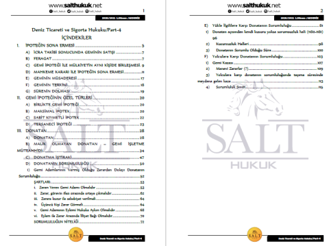 Deniz Ticaret Sigorta 1. Dönem Not Seti (2020-2021)-AKHF-Konu Anlatım Kitapçığı