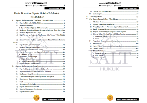 Deniz Ticaret Sigorta Amfi A-B 2. Dönem Part-4 (2022-2023)-AÜHF-Konu Anlatım Kitapçığı