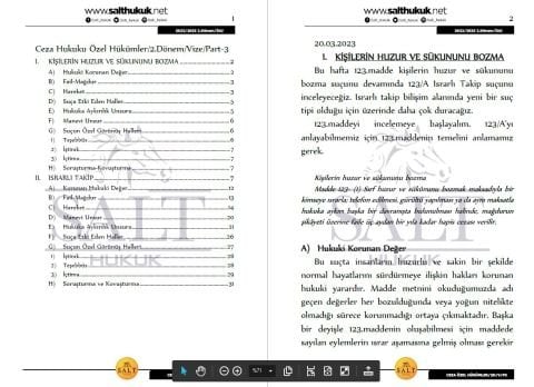 Ceza Özel Hukuku 2. Dönem Vize Part-3 (2022-2023)-İAÜ-Konu Anlatım Kitapçığı