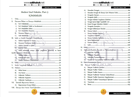 Medeni Usul Hukuku 2. Dönem Part-3 (2020-2021)-KKÜ-Konu Anlatım Kitapçığı