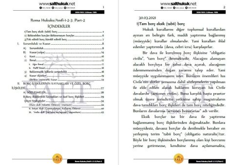 Roma Hukuku Amfi 1-2-3 2. Dönem Not Seti (2020-2021)-DEÜ-Konu Anlatım Kitapçığı