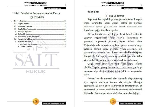 Hukuk Felsefesi Amfi 1 2. Dönem Not Seti (2020-2021)-DEÜ-Konu Anlatım Kitapçığı