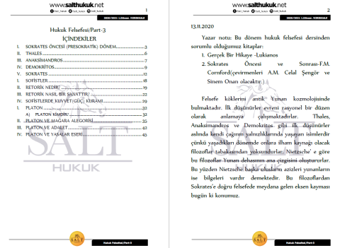 Hukuk Felsefesi 1. Dönem Part-3 (2020-2021)-KKÜ-Konu Anlatım Kitapçığı