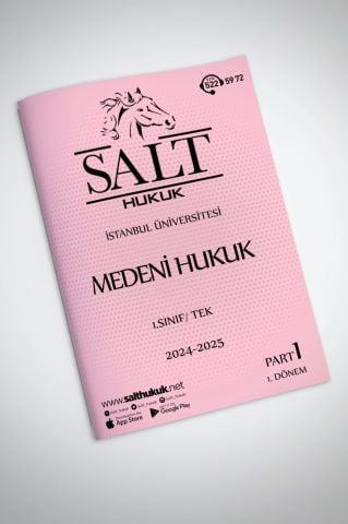 Medeni Hukuk Tek 1. Dönem Part-1 (2024-2025)-İÜHF-Konu Anlatım Kitapçığı