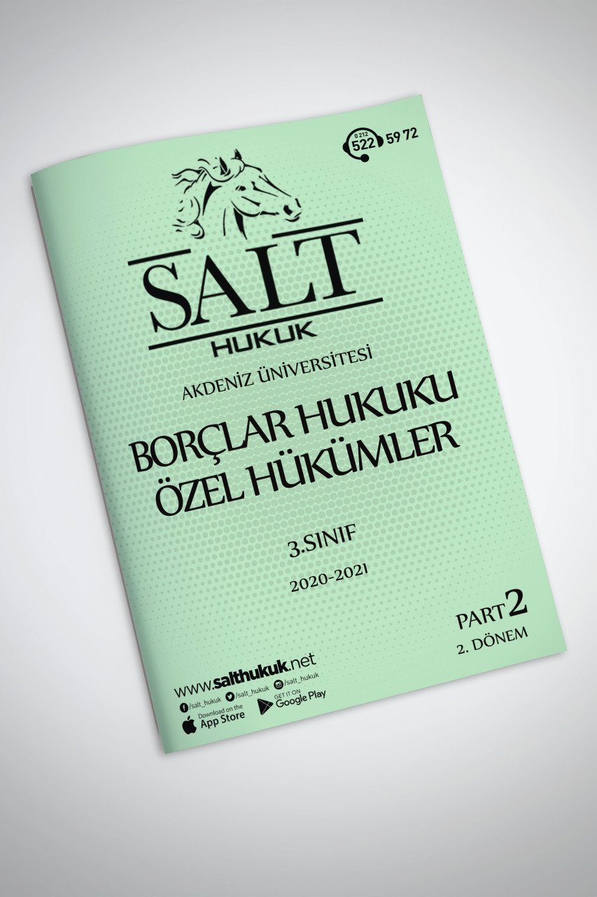 Borçlar Özel Hukuku 2. Dönem Part-2 (2020-2021)-AKHF-Konu Anlatım Kitapçığı