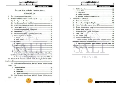 İcra ve İflas Hukuku Amfi 1 2. Dönem Not Seti (2020-2021)-DEÜ-Konu Anlatım Kitapçığı