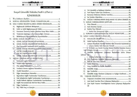 Sosyal Güvenlik Hukuku Amfi 1-2 2. Dönem Not Seti (2020-2021)-DEÜ-Konu Anlatım Kitapçığı