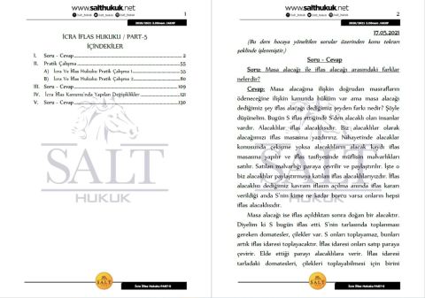 İcra ve İflas Hukuku 2. Dönem Part-5 (2020-2021)-AKHF-Konu Anlatım Kitapçığı