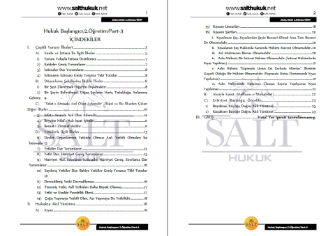 Hukuk Başlangıcı 2.Öğretim 2. Dönem Part-3 (2022-2023)-İÜHF-Konu Anlatım Kitapçığı