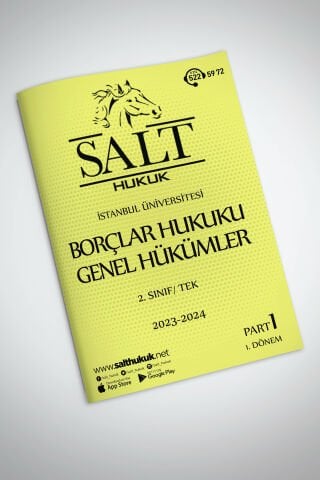 Borçlar Genel Hukuku Tek 1. Dönem Part-1 (2023-2024)-İÜHF-Konu Anlatım Kitapçığı