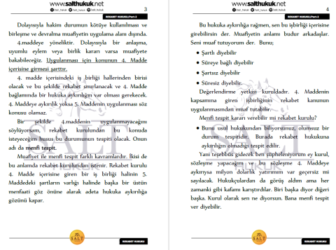 REKABET HUKUKU TÜM KONULAR PART-2-Konu Anlatım Kitapçığı