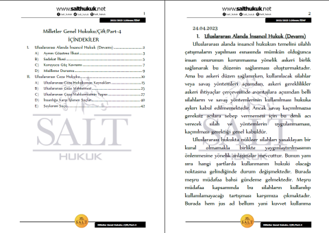 Milletler Genel Hukuku Çift 2. Dönem Part-4 (2022-2023)-İÜHF-Konu Anlatım Kitapçığı