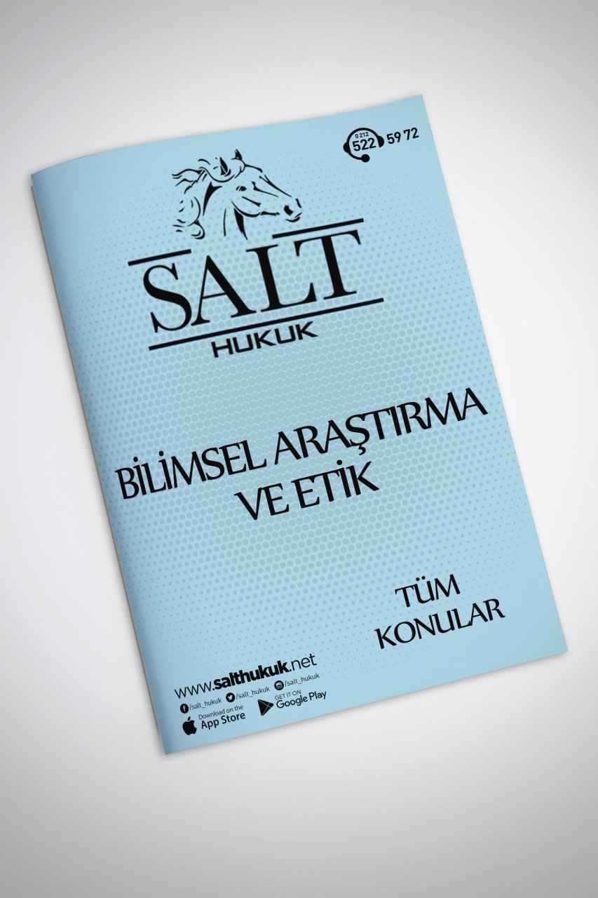 BİLİMSEL ARAŞTIRMA VE ETİK TÜM KONULAR-Konu Anlatım Kitapçığı