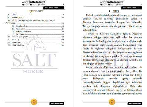 HUKUK METODOLOJİSİ TÜM KONULAR PART-1-Konu Anlatım Kitapçığı