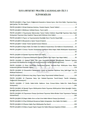 Eşya Hukuku Konu Anlatımlı ve Çözümlü Pratik Çalışmalar Cilt-2