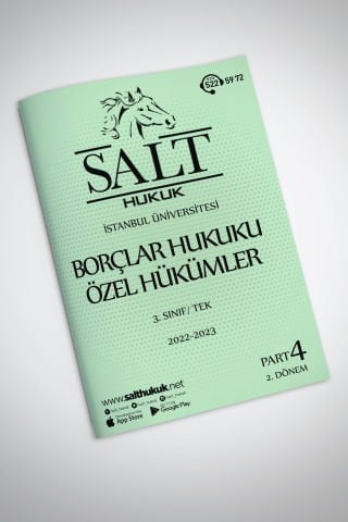 Borçlar Özel Hukuku Tek  2. Dönem Part-4 (2022-2023)-İÜHF-Konu Anlatım Kitapçığı