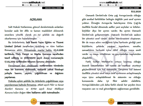 Türk Hukuk Tarihi 1. Dönem Part-4 (2020-2021)-AKHF-Konu Anlatım Kitapçığı