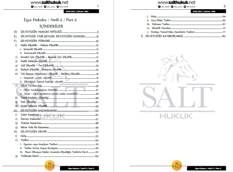 Eşya Hukuku Amfi 2 1. Dönem Part-2 (2020-2021)-DEÜ-Konu Anlatım Kitapçığı