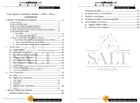 Ticaret İşletme ve Şirketler Hukuku Amfi 2 1. Dönem Part-3 (2020-2021)-DEÜ-Konu Anlatım Kitapçığı