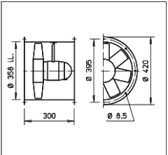 Helios HRFD 355/4 Kanal Tipi Aksiyel Fan