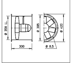 Helios HRFD 355/4.Ex Kanal Tipi Aksiyel Fan