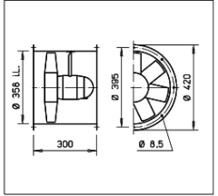 Helios HRFD 355/8/4 Kanal Tipi Aksiyel Fan