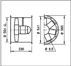Helios HRFD 500/8/4 Kanal Tipi Aksiyel Fan